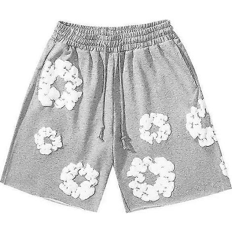 Herren-Sommerset 2025: Shorts und Hose, Baumwolle, lässig, ideal für Sport und Reisen, 2-teilig, graue Shorts, Größe M (SQ2) (1/5)