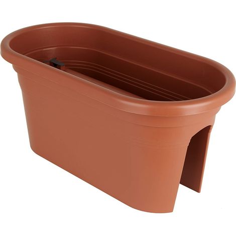 JARDINIÈRE Balcon 60CM TERRECUITE, Terracotta (1/5)