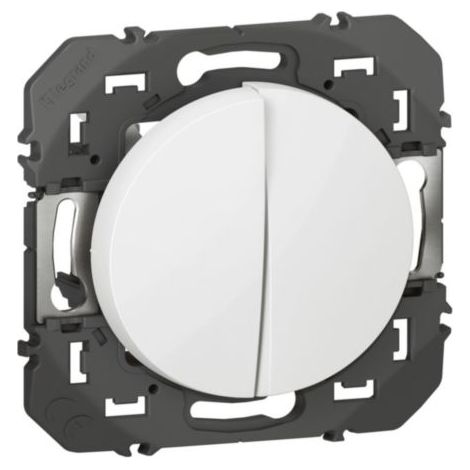 Double interrupteur ou va-et-vient dooxie 10AX 250V finition blanc - LEGRAND