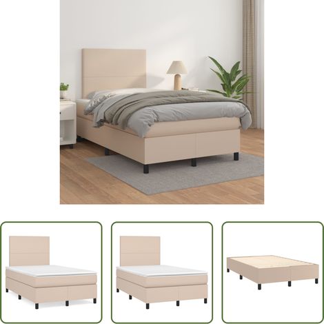 Kunstleder Matratze - Boxspringbett Matratze Cappuccino-Braun 120x200cm Kunstleder (1/5)