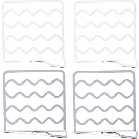 Séparateurs d'Étagères Sans Perçage 4 Pcs Livre De Séparation d'Étagère Armoire Séparation à Étagères Étagère Séparateur Cuisine Sans Perçage Pour Armoire Salle Bain Cuisine Bibliothèque Gris B (1/4)
