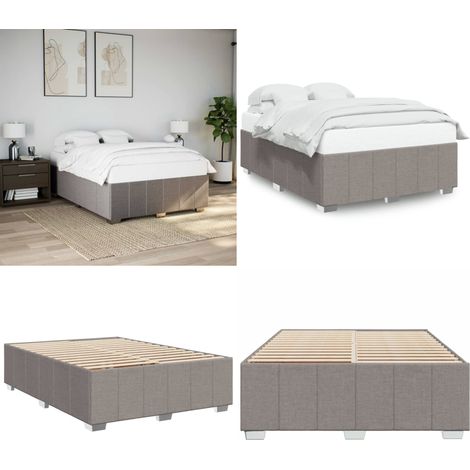 vidaXL Cadre de lit sans matelas taupe 160x200 cm tissu (1/5)