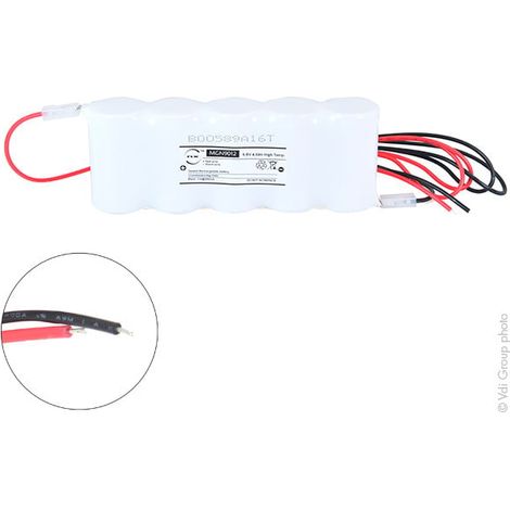 NX - Batterie eclairage secours 5xD ST1 + fils 6V 4Ah (1/2)