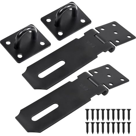 Loquet de Cadenas Agrafe en Acier Inoxydable de Sécurité, 2Pcs Cadenas en Acier Inoxydable Porte Fermoir Moraillon avec Vis Pour Portes de Garde - robe, Tiroirs, Portes en Bois (1/5)