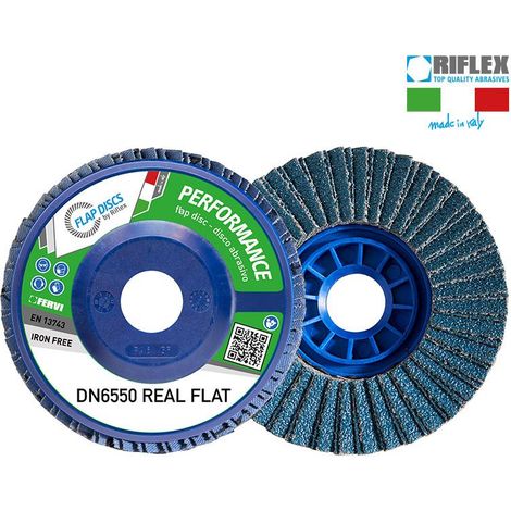 Disco de laminas 115 mm grano 80 soporte plastico con tela de circonio Fervi dn6550.115