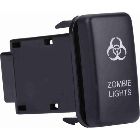 Interrupteur à Bascule 12V 0.5A Bleu Double Interrupteur avec Ligne 200mm Commutateur à LED Bouton-poussoir de Voiture(ZOMBIE LIGHTS). (1/5)