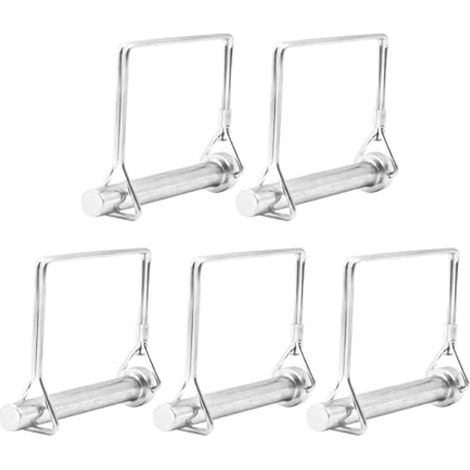 5 x Goupilles de verrouillage à œil carré galvanisées pour remorques, tracteurs, bennes, machines agricoles et tondeuses (10mm x 70mm) (1/5)