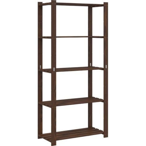 vidaXL 5-Tier Storage Rack Brown 80x38x170 cm Solid Wood Pine