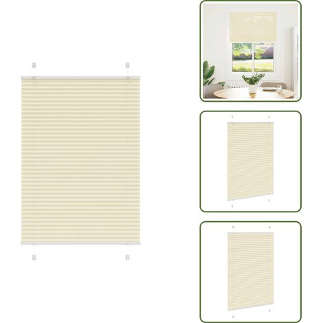 vidaXL Plissee Creme 95x150 cm Stoffbreite 94,4 cm Polyester (1/5)