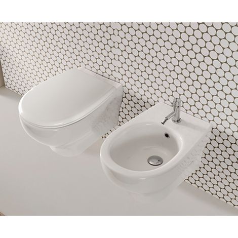 CERAMICA GLOBO Grace set wc sospeso + bidet sospeso + sedile rallentato codice prod: GRS03BI+GRS10BI+GR022B (1/3)