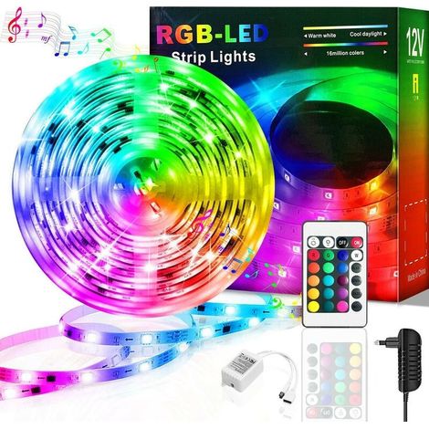 Bande LED , Ruban LED, Bandes Lumineuses, RGB, 15M, 18 lumières/M, télécommande infrarouge, Bareboard RGB, KINSI