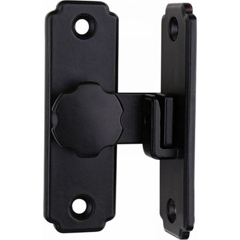 Loquet de porte, verrou de porte grange, boucle de verrouillage à 90 degrés, loquet de verrouillage coulissant, convient pour porte et fenêtre de cage de grange (noir, taille : 81,5 x 45 mm), (1/4)