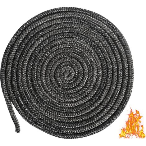 Cordons d'Étanchéité pour Four, Φ 6mm x 4m Cordon d'Étanchéité pour Cheminée, Cordon d'Étanchéité en Fibre de Verre Joint de Cheminée Insert Poêle pour Poêle, Cheminée, Four, Chaudière (1/5)