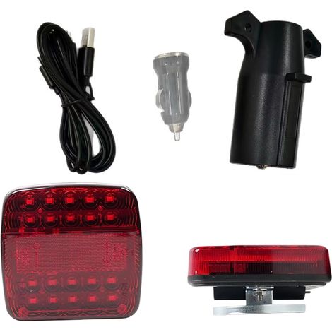 LED Feux Arrières E11 Marqué Homologué A Base Magnétique Sans Fil Wireless 5 Fonctions Universels Pour Auto Tracteur (1/5)