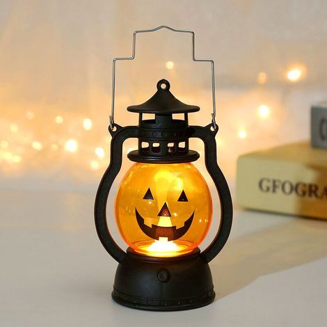 Lumières d'Halloween, lanterne à huile citrouille-lanterne, lanterne électronique portable à LED, décoration d'Halloween pour la maison, le bar, l'école, Halloween(Type A) (1/5)