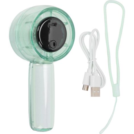 Handheld Turbo Fan 5 Speeds Stepless Adjustable Rechargeable Portable Small Handheld Fan with Digital Display for Outdoor Camping Blue (1/5)