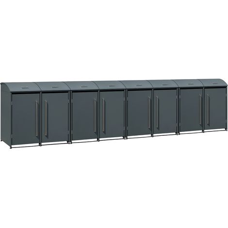 Westmann Metall Mülltonnenbox Moderna 8 8x240 L Anthrazit 83x556x135 cm (1/5)