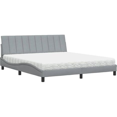 Maison Exclusive - Letto con Materasso Hanko Grigio Chiaro180x200 cm Tessuto