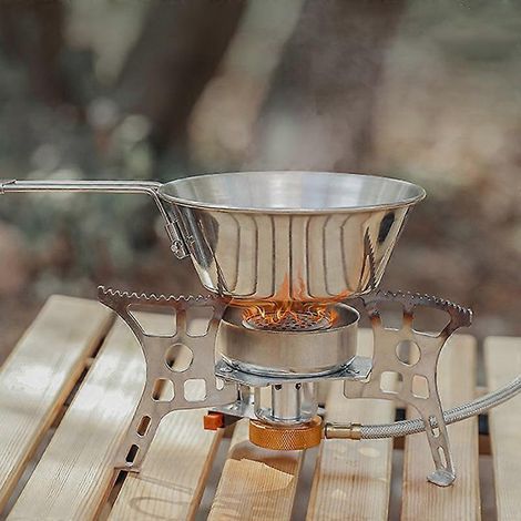 Bol pliable d'extérieur en acier inoxydable 304, bol à riz pour pique-nique, gobelet de montagne pliable pour barbecue, gobelet à eau, réchaud de camping portable (1/5)