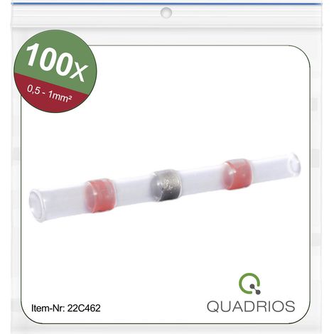 Quadrios 22C462 Stoßverbinder mit Schrumpfschlauch 0.5 mm² 1.0 mm² Vollisoliert Rot 1 Set (1/5)