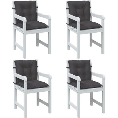 Niedriglehner-Auflagen 4 Stk Melange Anthrazit 100x50x7cm Stoff