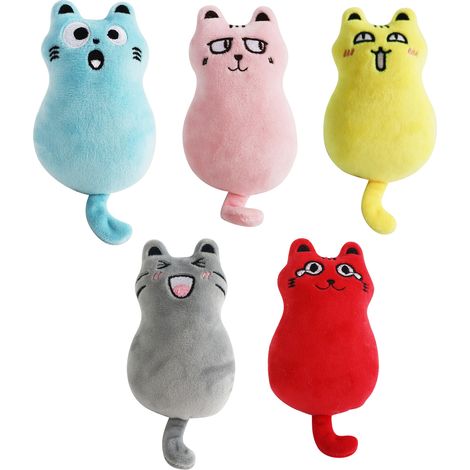 5 pièces jouets pour chats, hochet, jouets interactifs pour chats d'intérieur, jouet à mâcher, coussin griffoir avec herbe à chat (1/5)