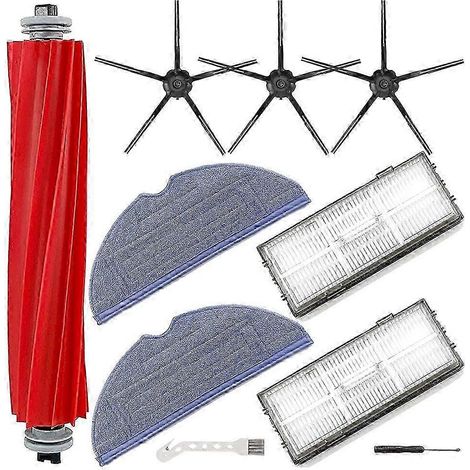 Kit d'accessoires pour aspirateur robot Roborock S7, S7+, S7 MaxV, S7 MaxV Plus, T7S, T7 Plus, T7S Plus : brosse latérale à rouleau, filtre et serpillière. (1/5)