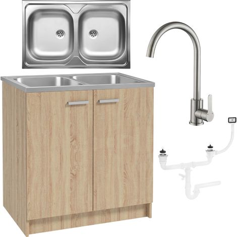 Küchenschrank - 80x50 cm - Eiche Sonoma - Elegantes Design - Funktional und Robust