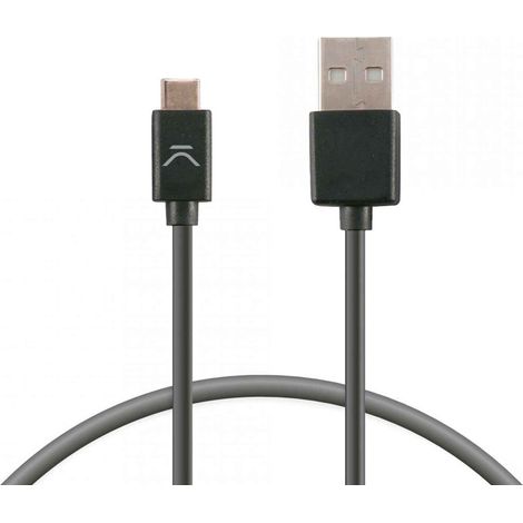 Ksix Cable de carga y datos USB-A a USB-C 12 W, 1 m, Negro