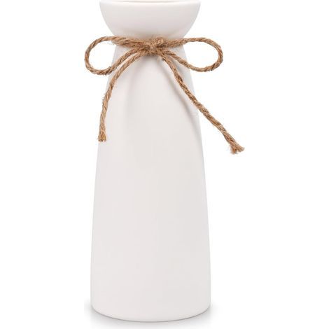 Vase céramique blanc moderne pour pampa, fleurs séchées, décoration salon, table ou chambre (1/5)