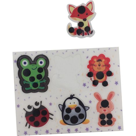 6 Autocollants Thermomètres Frontaux pour Enfants avec Motifs Animaux - Surveillance de Température Sûre et Rapide (1/5)