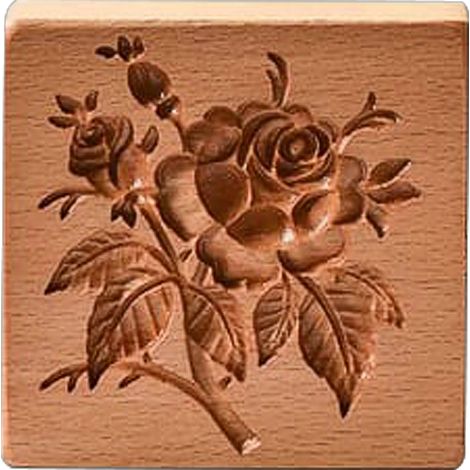1 Moule à biscuit, motif rose 3D sculpté, antiadhésif, en bois, pour pâtisserie DIY, cuisine (1/5)