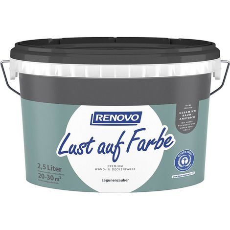 Renovo Wand-und Deckenfarbe Lust auf Farbe matt 2,5 Ltr. Lagunenzauber