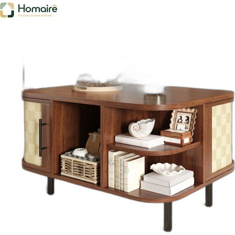 Couchtisch MDF Walnuss 80 x 60 x 47 cm HOMAIRE (1/5)