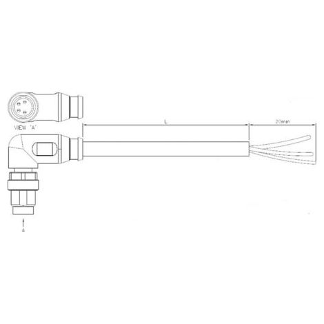 Câble de raccordement pour capteurs/actionneurs M8 mâle coudé, extrémités ouvertes Pôle: 3 TE Connectivity 2273008-3 1 pc(s) W774831 (1/3)