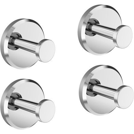 Crochet ventouse Fixation porte-serviettes, PVC Chrome (4 pièces) (1/4)