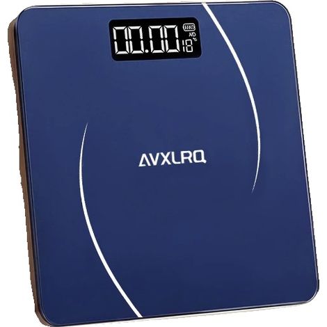 Bilancia pesapersone, display digitale, piattaforma extra-large, blu (1/2)