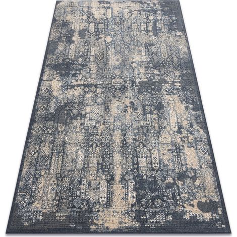 Teppich Wolle NAIN vintage 7591/50911 dunkelblau / beige blue 120x170 cm
