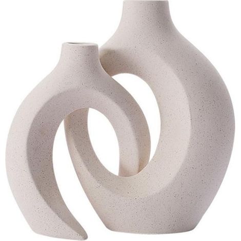 2PièCes/Ensemble Vases en CéRamique pour Fleurs SéChéEs D'Herbe de Pampa Nordique Salon DéCor à la Maison Accessoires Dessus de (1/4)