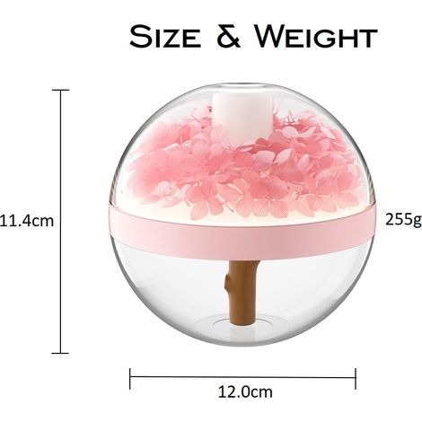 Wiederaufladbarer tragbarer Luftbefeuchter mit 270 ml Fassungsvermögen für Trockenblumen, mit Nachtlicht und automatischer Abschaltung bei Wassermangel, ideal für Büro, Schlafzimmer und Wohnzimmer (ro (1/5)