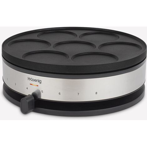Crêpière 33 cm KREP56 – Plaque réversible amovible – Température réglable jusqu’à 230°C – Corps en acier inoxydable – Puissance 1500 W – Hkoenig (1/8)