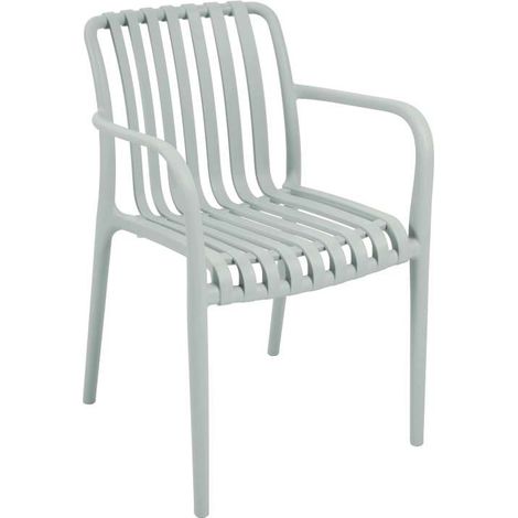 Domo Mea Sedia da giardino Breeze Azzurro con braccioli in Polipropilene