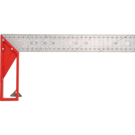 30cm Stainless Steel Right Angle Ruler 45°/90° Woodworking Try Square for Multiple Purposes (1/5)