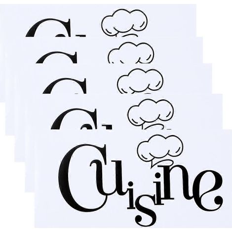 Décor Mural Adhésif Imperméable Lot de 5 Lettres Anglaises pour Cuisine, Maison, Décoration Murale Stickers (1/5)