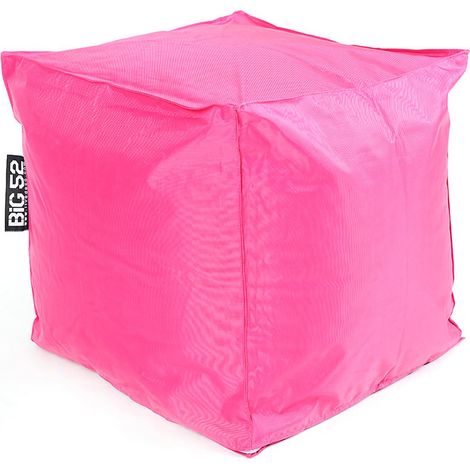 Pouf Cube Intérieur, Déhoussable, Salon, Chambre, Rose BiG52 (1/5)