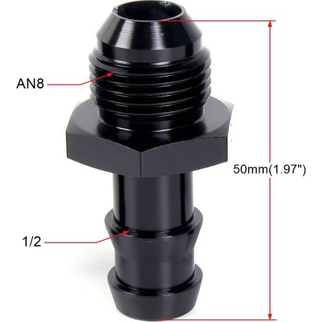 Automotive modification aluminum alloy connector oil pipe adapter pagoda inverted connector connector - AN8-1/2-10 (1/4)