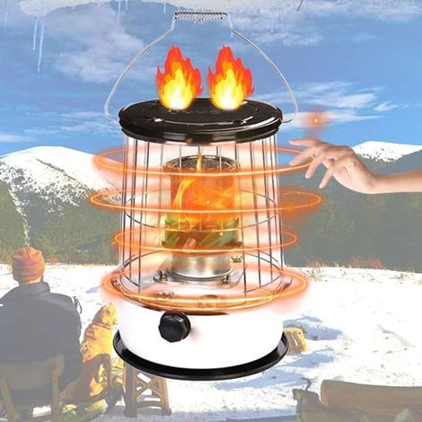 Poêle à pétrole portable 3000 W – Chauffage sans odeur jusqu'à 25 m² – Chambre de combustion en verre – Réglage de température continu
