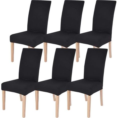 Lot de 6 housses de chaise amovibles et lavables, protection extensible pour siège