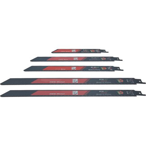 Jeu de 5 lames de scie alternative Sabre trempées à denture fine pour la coupe du métal et du bois BIM42