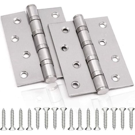 2 pièces de charnières de porte en acier inoxydable 304 matériau de charnière de piano en acier inoxydable avec 16 vis de porte porte solide interne,5 pouces,3 (1/4)